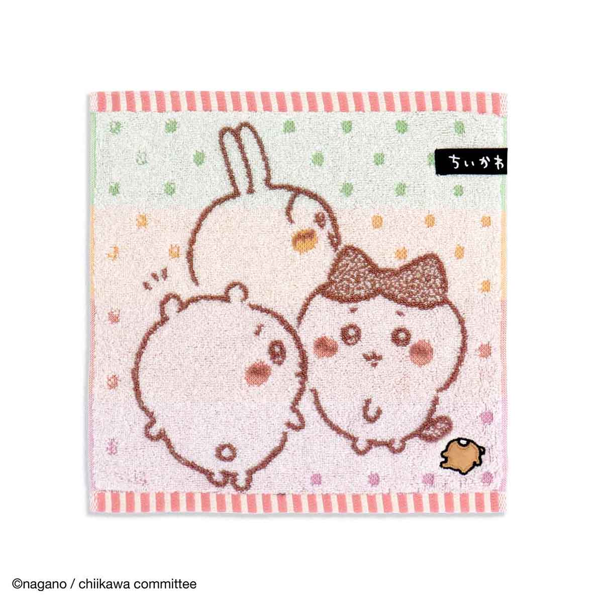 ちいかわ タオルハンカチ（ともだち ピンク）