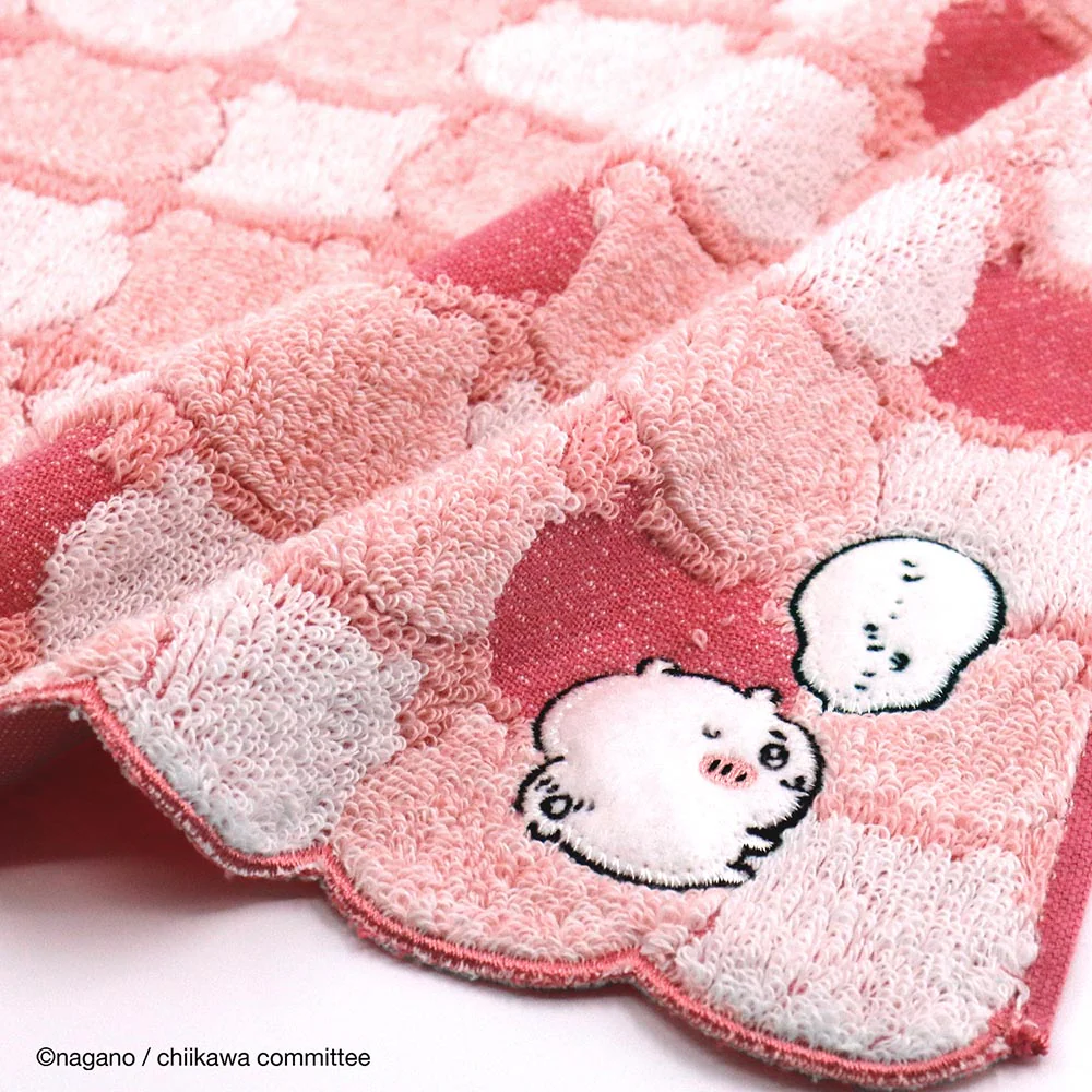 ちいかわ タオルハンカチ(おかお ピンク) - Image 2