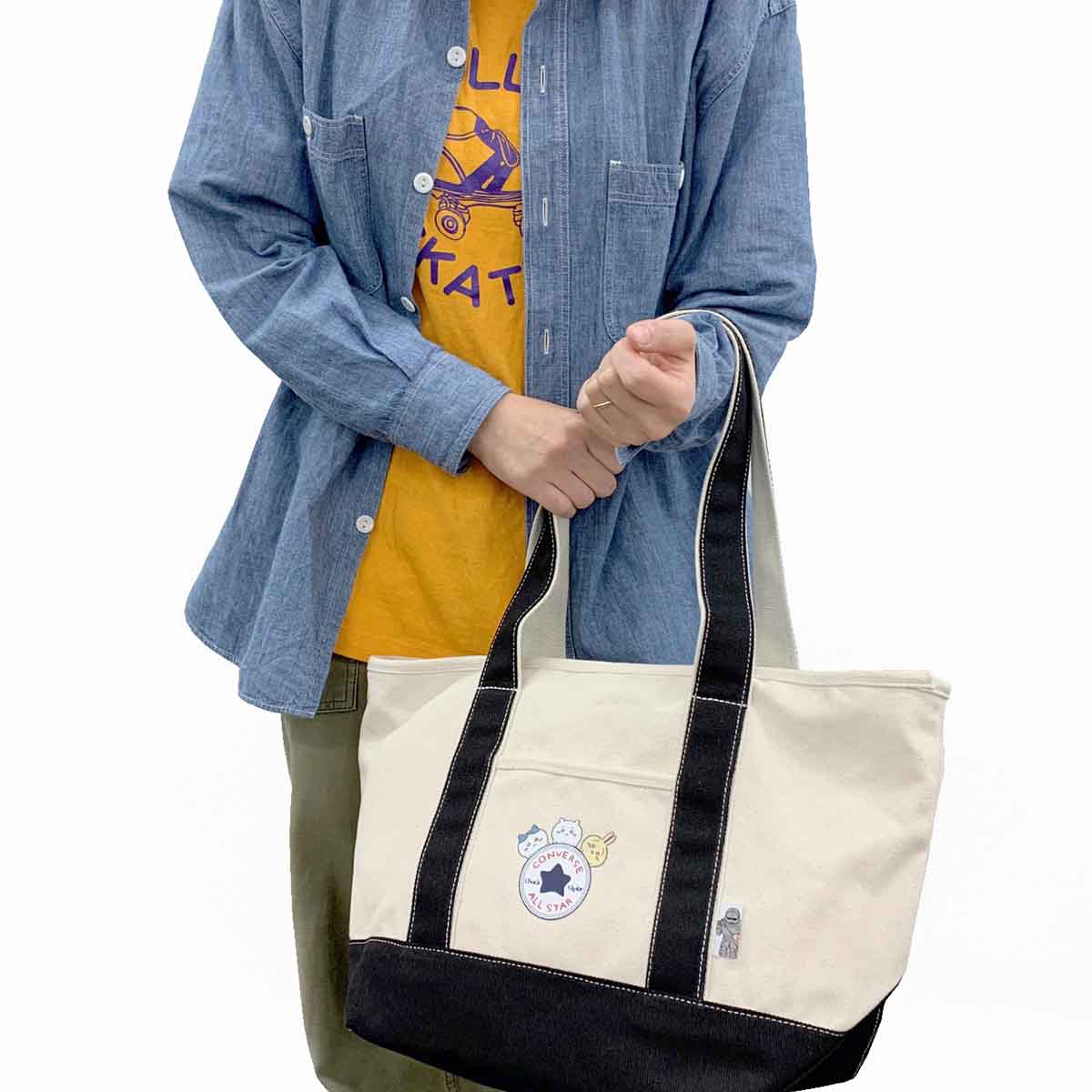 ちいかわ×コンバース キャンバストートバッグM(ブルーグレー) - Image 8