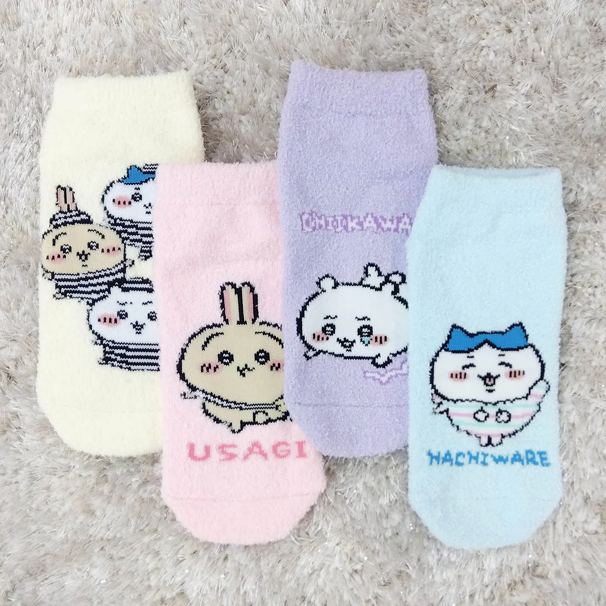 ちいかわ ふわもこスニーカー丈ソックス（ちいかわ パープル） レディース用 - Image 2