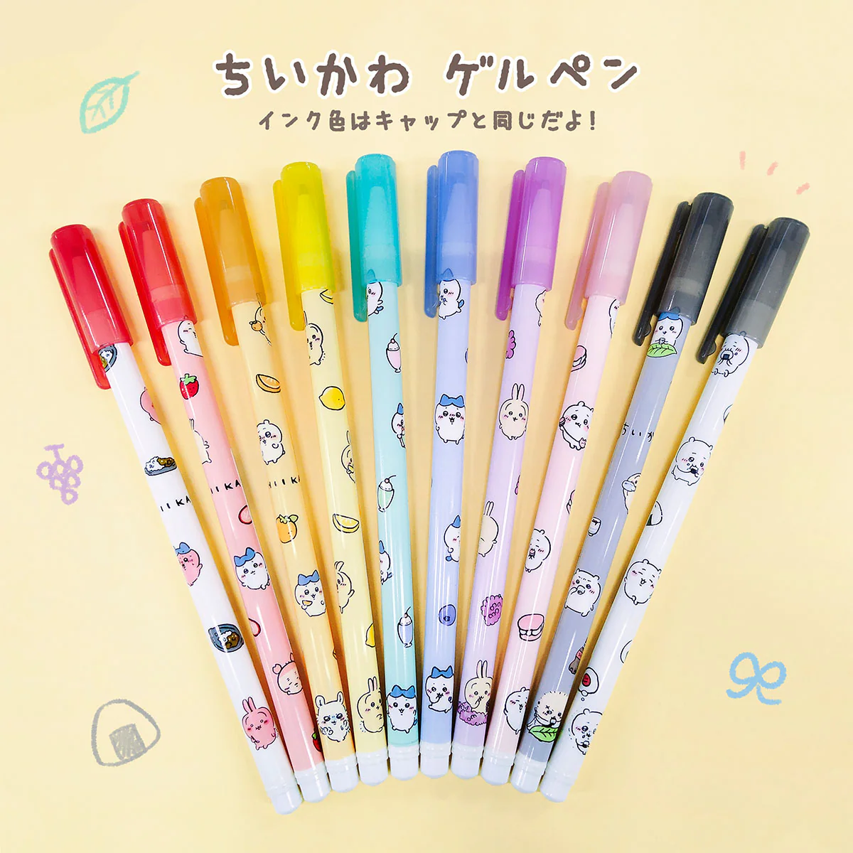 ちいかわ キャップゲルペン（ピンク／マカロン） - Image 2