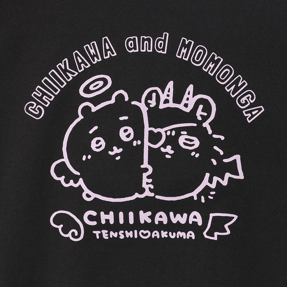 ちいかわ てんし♡あくま Tシャツ（ちいかわ＆モモンガ スミ） - Image 2