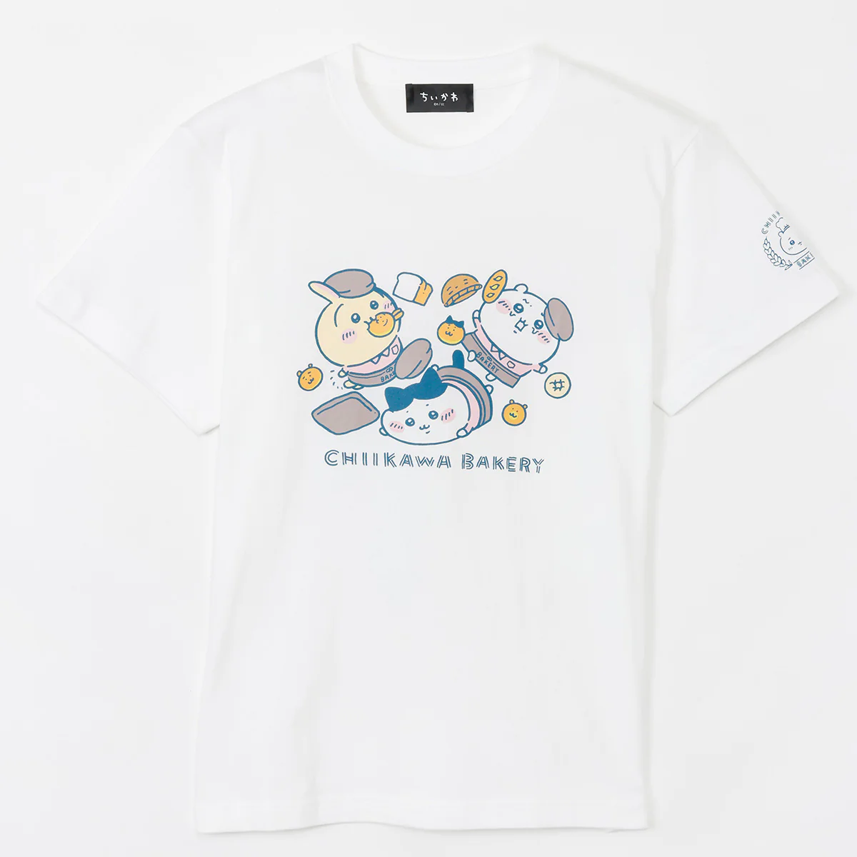 ちいかわ ちいかわベーカリー Tシャツ 転びまくるトリオ ホワイト