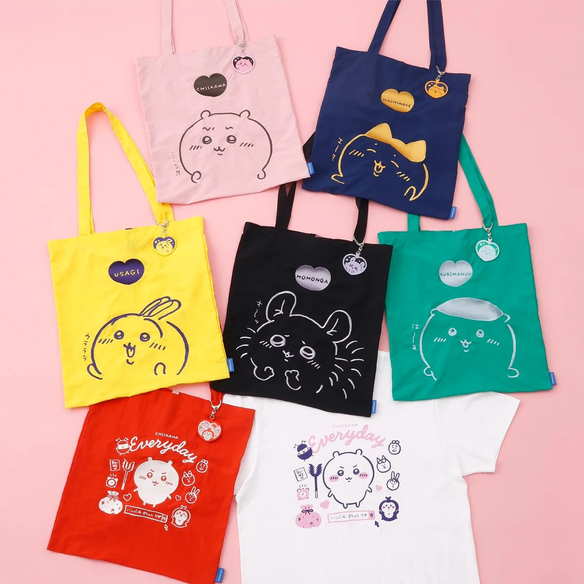 ちいかわ 刺繍トートバッグ モモンガハート ブラック (刺繍キーホルダー付) - Image 10