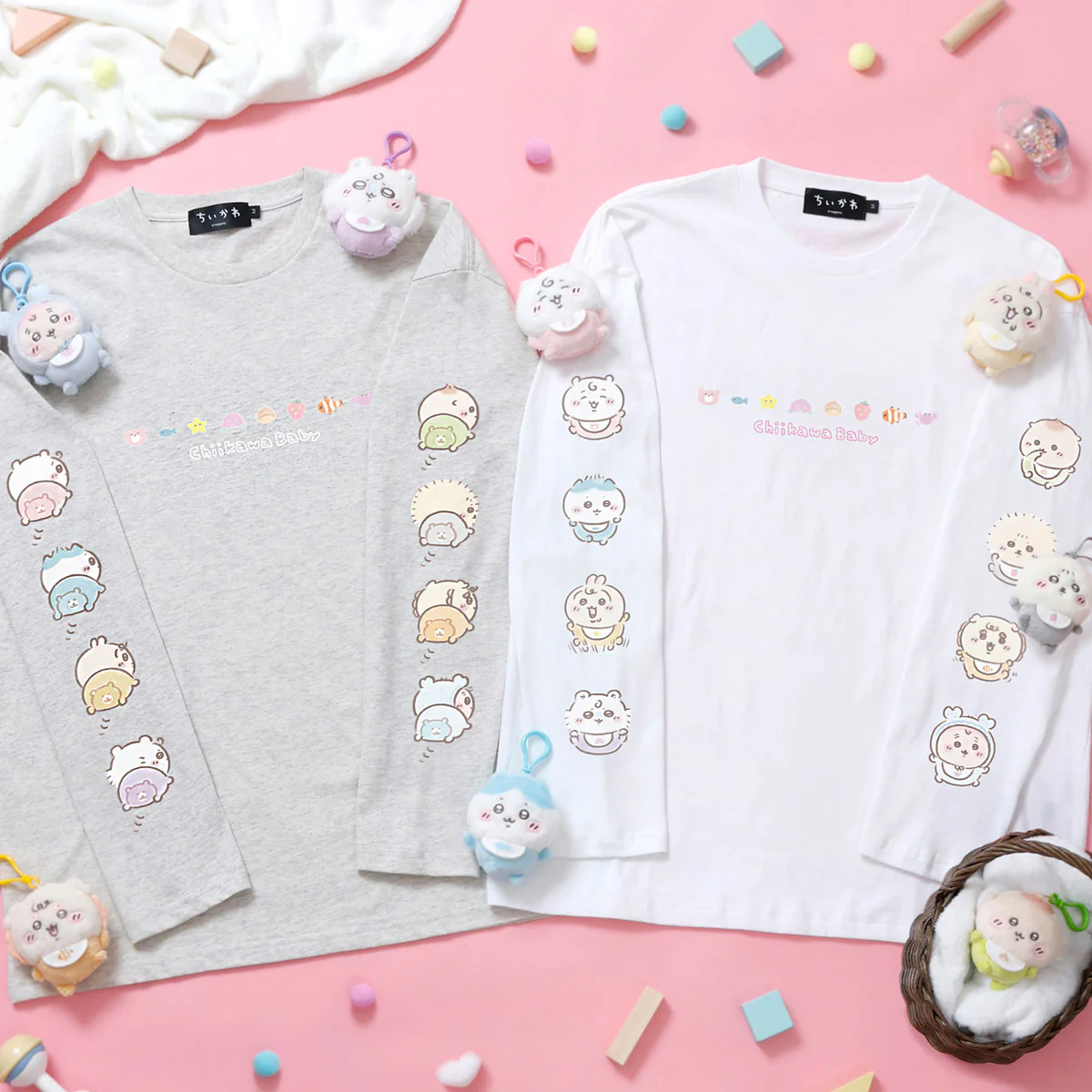 ちいかわ Chiikawa Baby 長袖Ｔシャツ おしり オートミール - Image 2