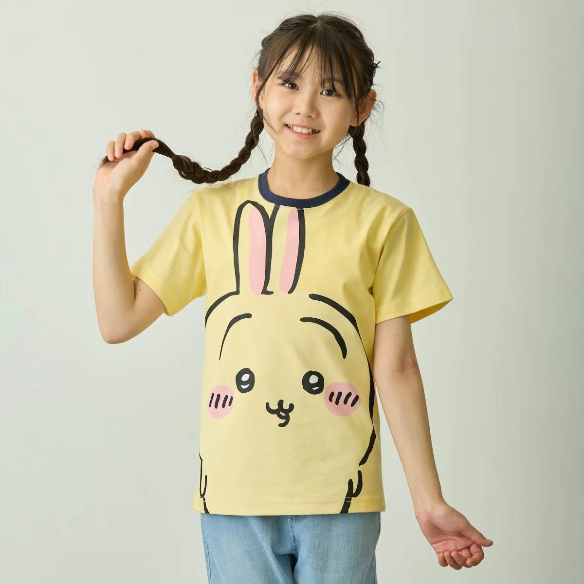 ちいかわ ちいかわパーク キッズTシャツ ビッグキャラクター うさぎ イエロー - Image 4