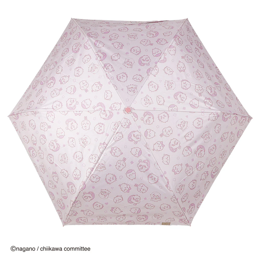 ちいかわ アニメ『ちいかわ』 カラビナ晴雨兼用折傘 50cm（なかまたち・ピンク） - Image 3