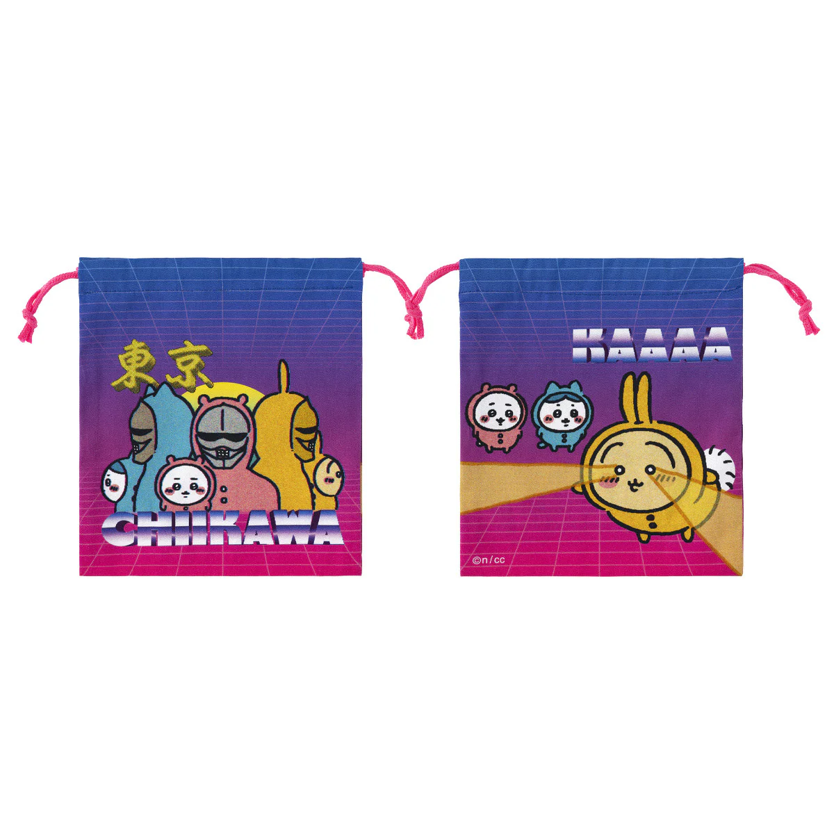 ちいかわ トーキョーちいかわ ほどよいサイズの巾着(パジャマ) - Image 3