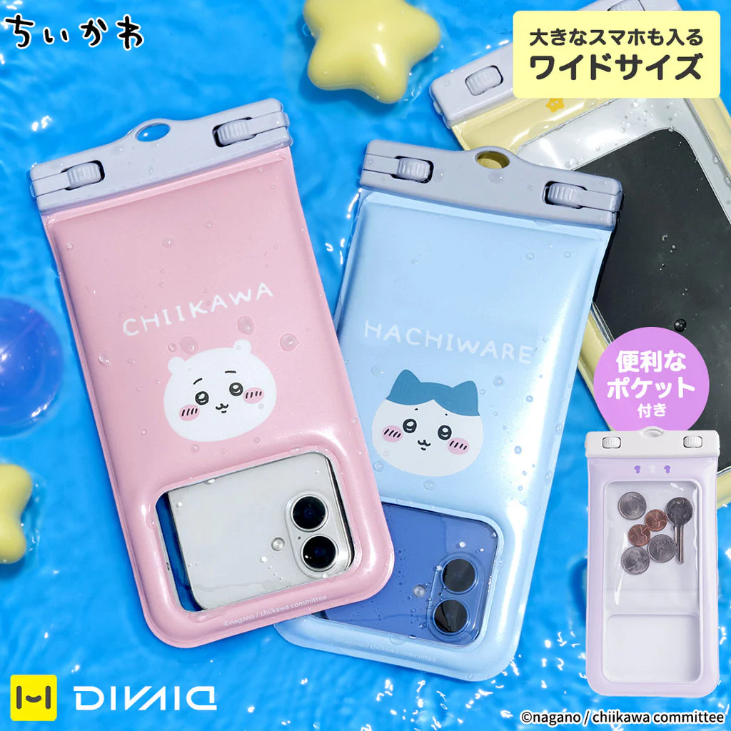 ちいかわ DIVAID フローティング防水ケース ショルダーストラップ付き（モモンガ・フェイス） - Image 2