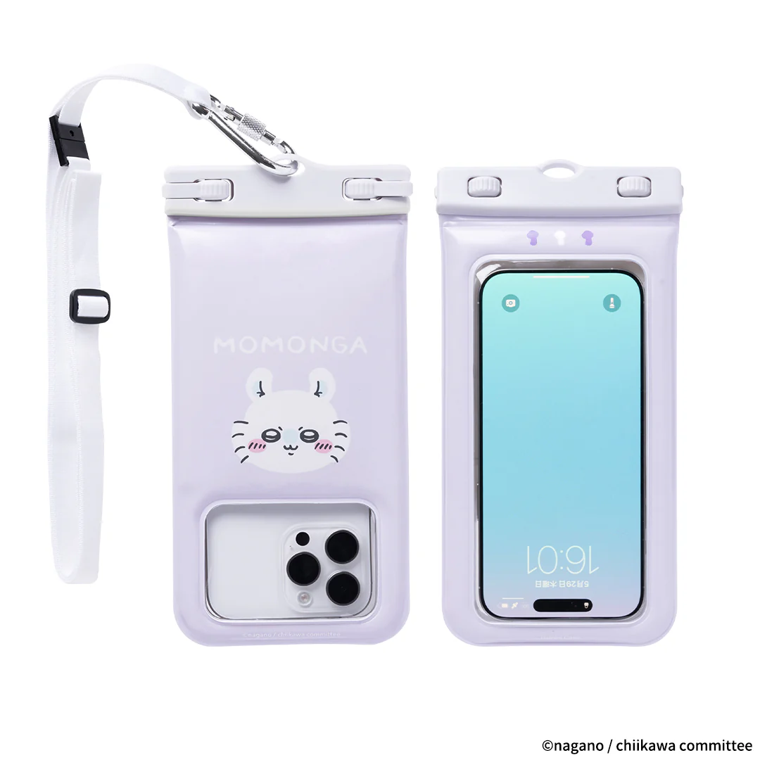 ちいかわ DIVAID フローティング防水ケース ショルダーストラップ付き（モモンガ・フェイス） - Image 4