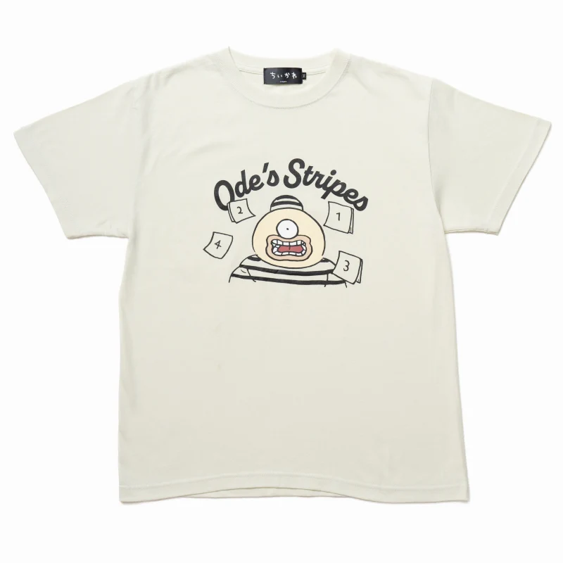 ちいかわ Tシャツ オデストライプ フロストグリーン - Image 4