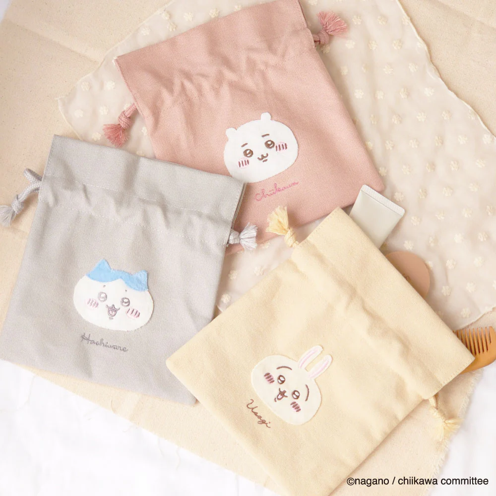 ちいかわ ふわふわワッペン 巾着（ハチワレ） - Image 3